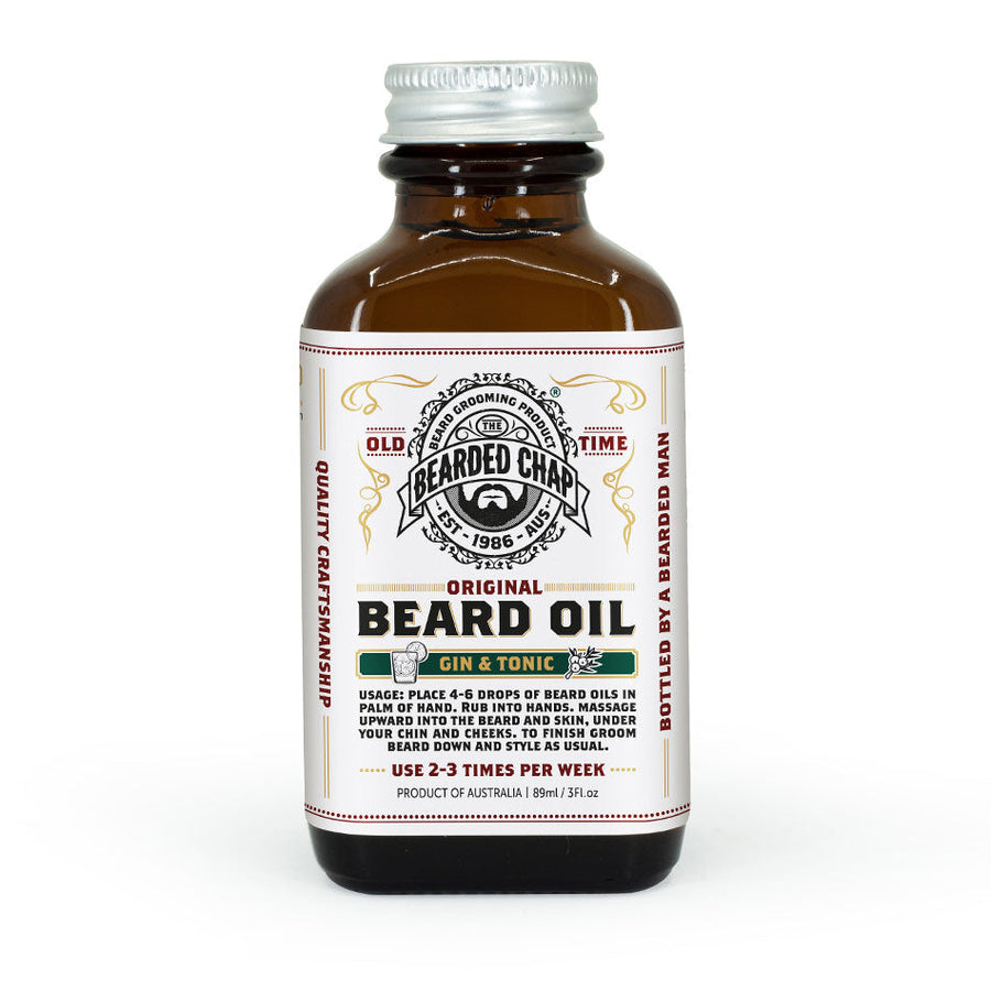 the bearded chap gin & tonic beard oil made in Australia