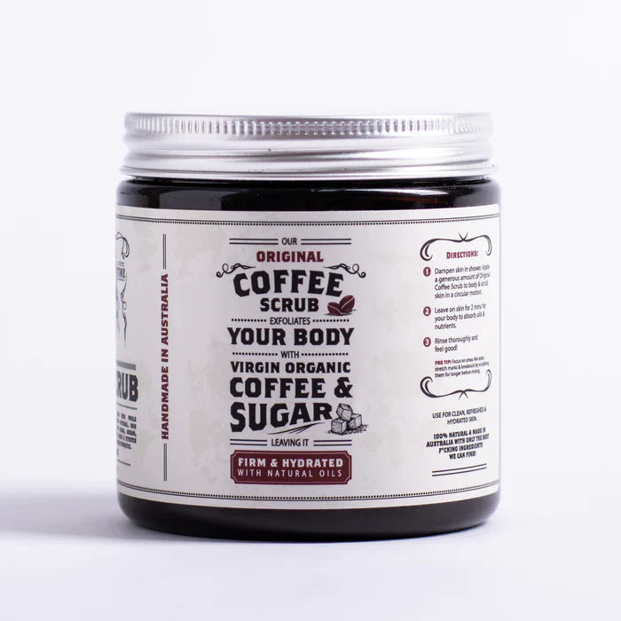The Bearded Chap Original Coffee Body Scrub - Coffee Body scrub for men made in Australia , natural hydrating exfoliating formula