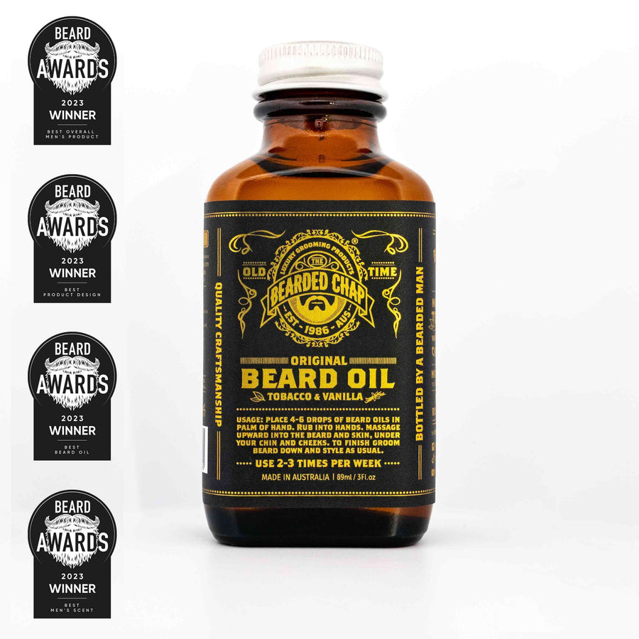 The Bearded Chap Tobacco & Vanilla Beard Oil 89ml - Award winning beard oil.
